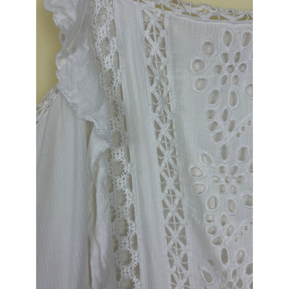 Free‎ People White Lace Crochet Tunic Dress Boho Festival M M - Picture 5 of 9
